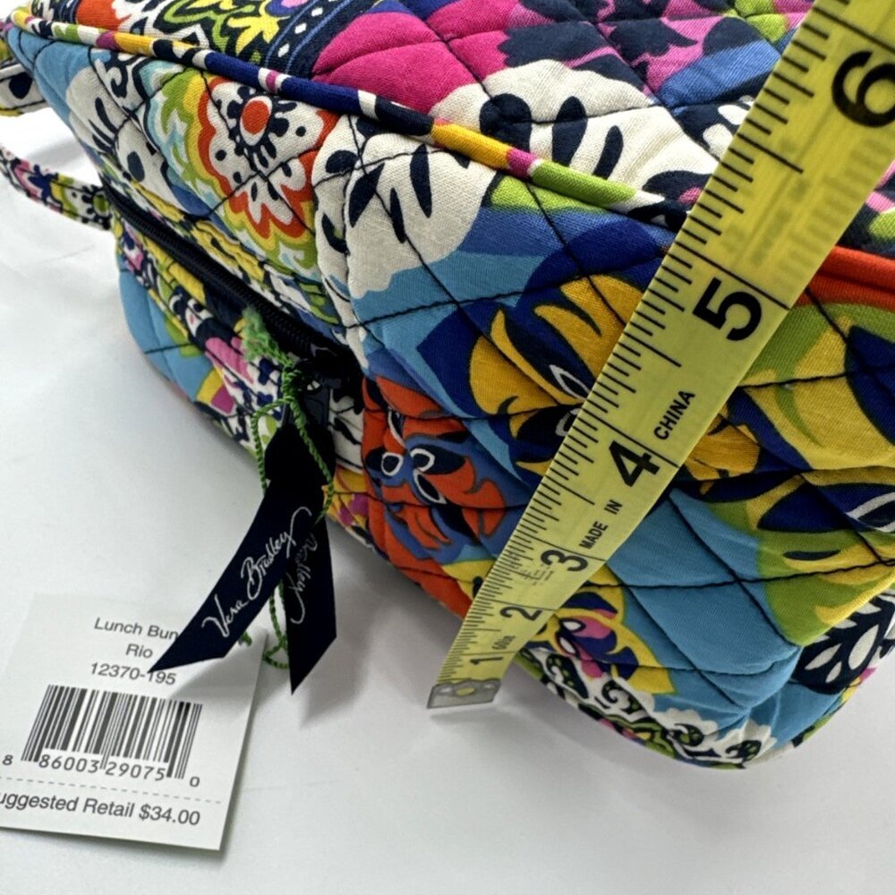 Vera Bradley Lunch Bunch Bag Insulated Lunchbox Snack Pockets Rio Colorful NEW - Picture 11 of 11